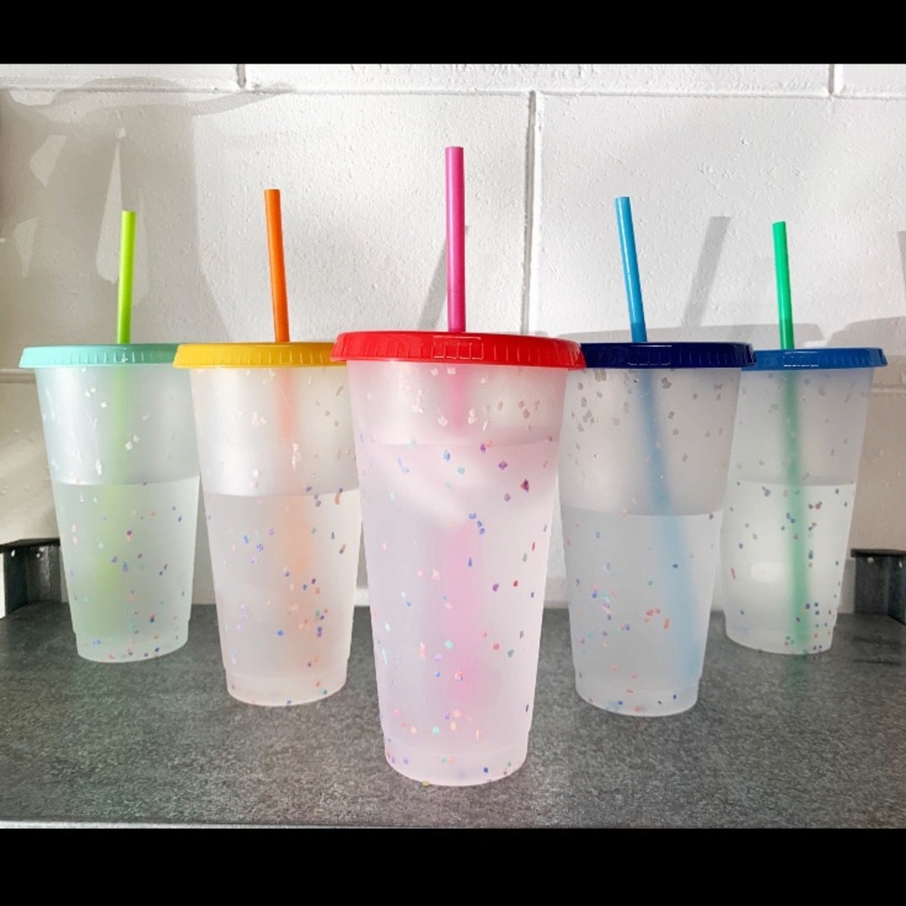 Starbucks color changing confetti cup set